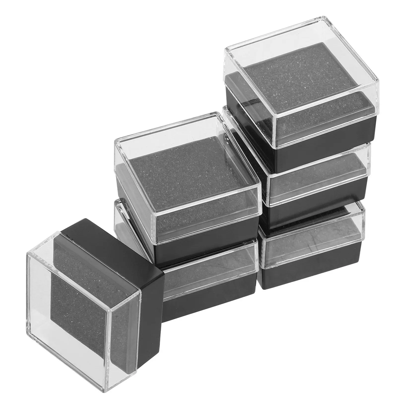 

Набор из 6 прозрачных коробок для хранения значков, маленький размер, портативный органайзер для брошей и значков, настольный дисплей для значков