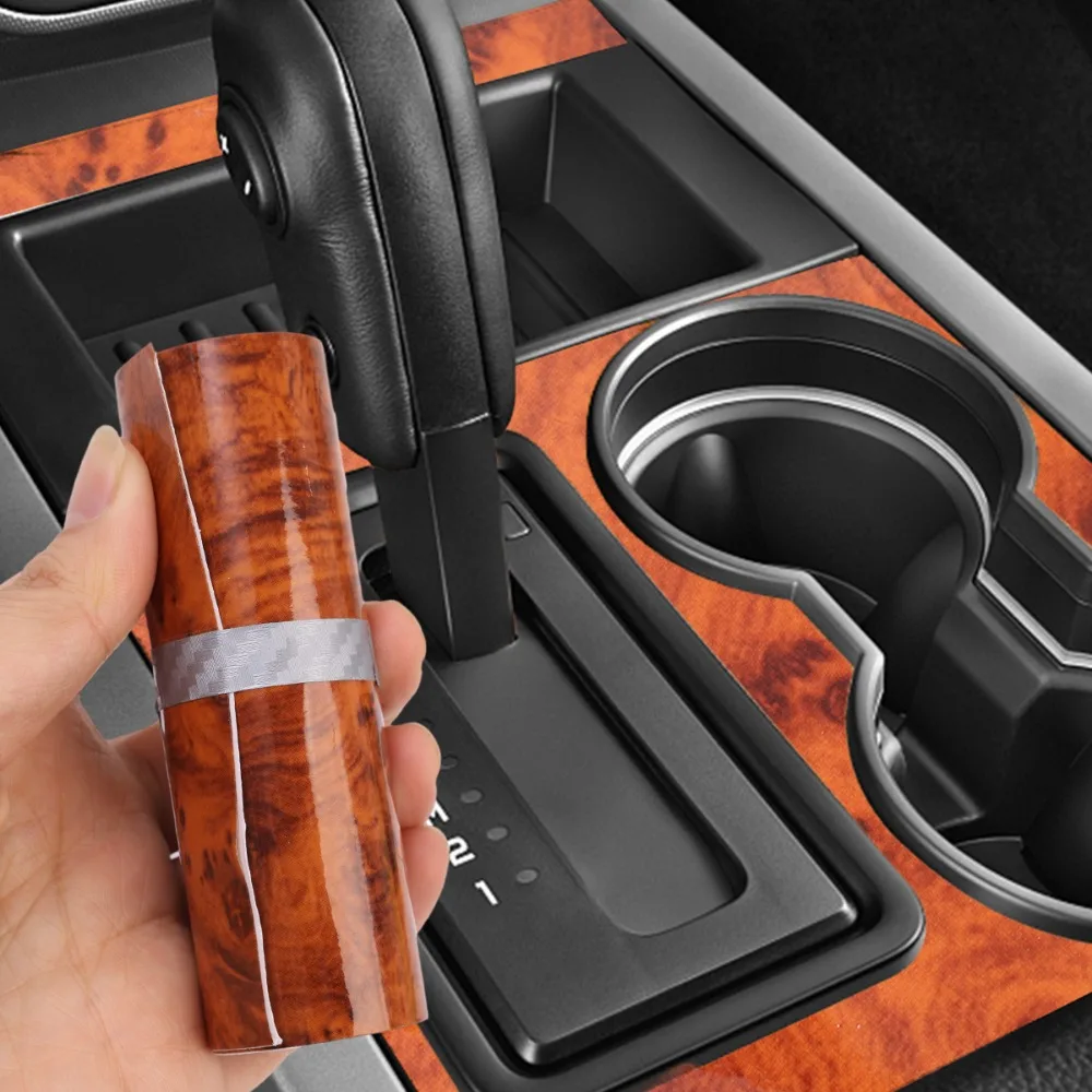 General Car Wood Grain Sticker Modified Interior Film Bright Peach Wood Grain Interior Sticker Car Wood Grain Color Change Film