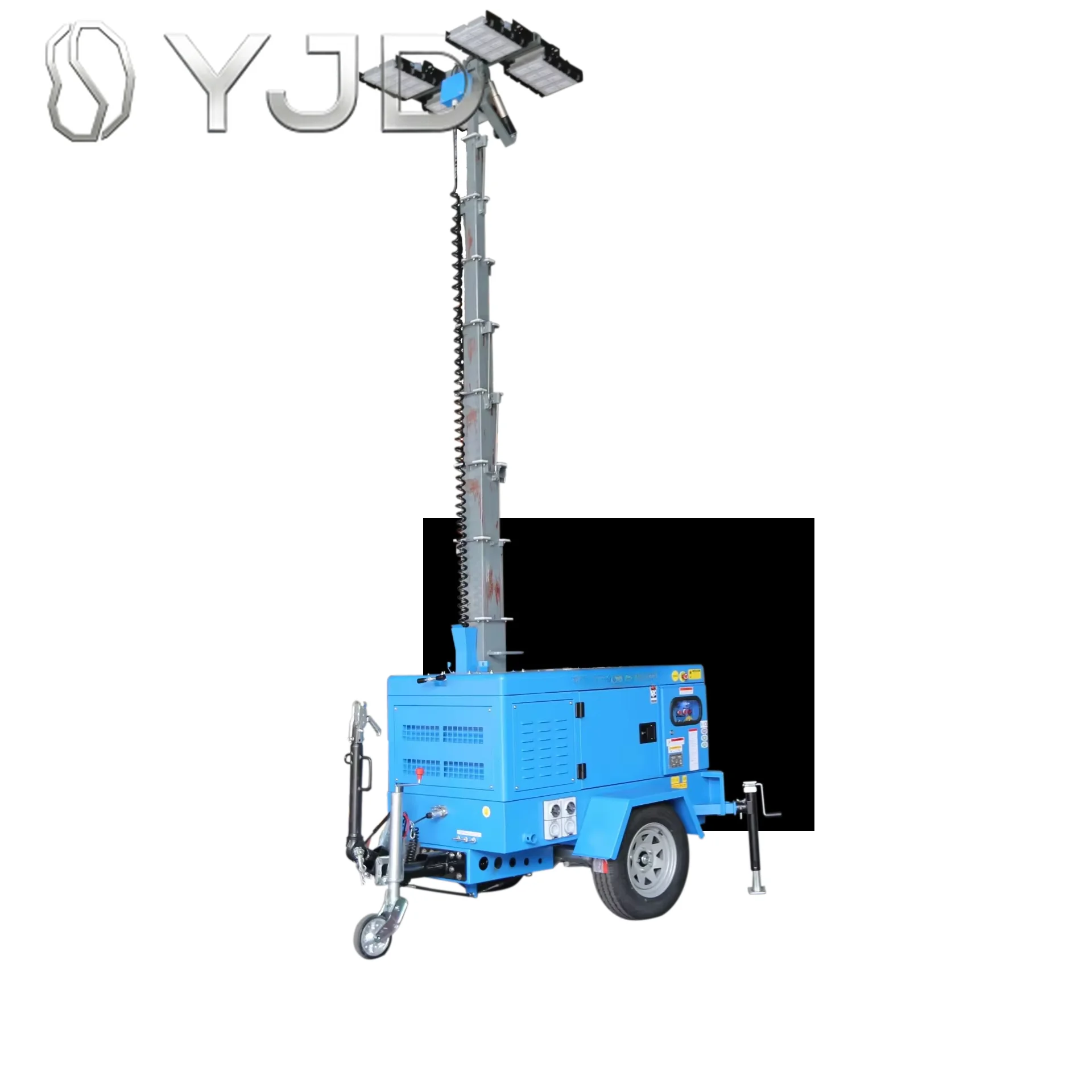 10kva DC Powered White LED Single Phase Trolley Lighting Tower Diesel Generator with EUROPE Engine for Emergency Use