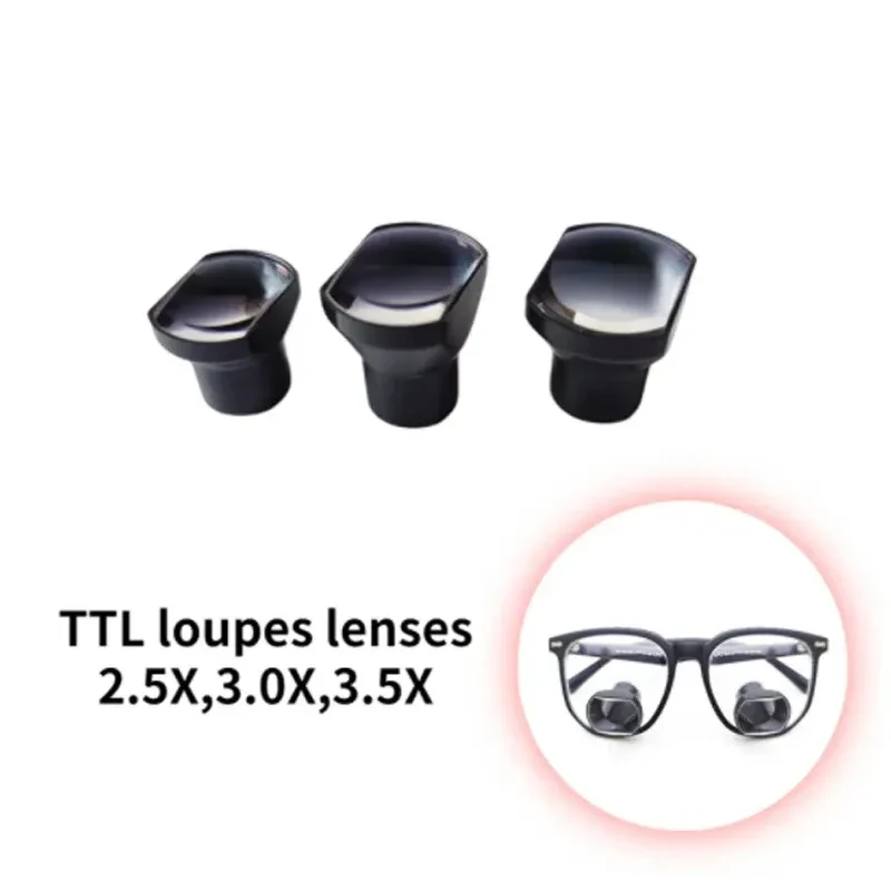 Imagem -03 - Ttl Dental Surgical Loupes Lentes Quadradas em Pares Através das Lentes Usadas para Fazer Ttl Nova Chegada 2.5x 3.0x 3.5x