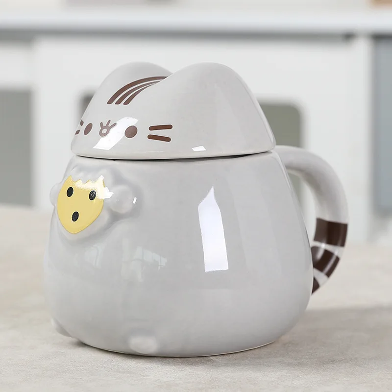 

New Pusheen Kawaii Cat Ceramic Mugs Office Home Water Cup Large Capacity Cup Fat Cat Cups Christmas Kid Friend Gift Drinkware