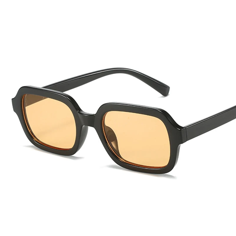 Trendy okulary przeciwsłoneczne damskie w stylu Vintage żółte dekoracje odcienie 2024 Retro markowe okulary przeciwsłoneczne kobiece Lady Square Designer óculos De Sol