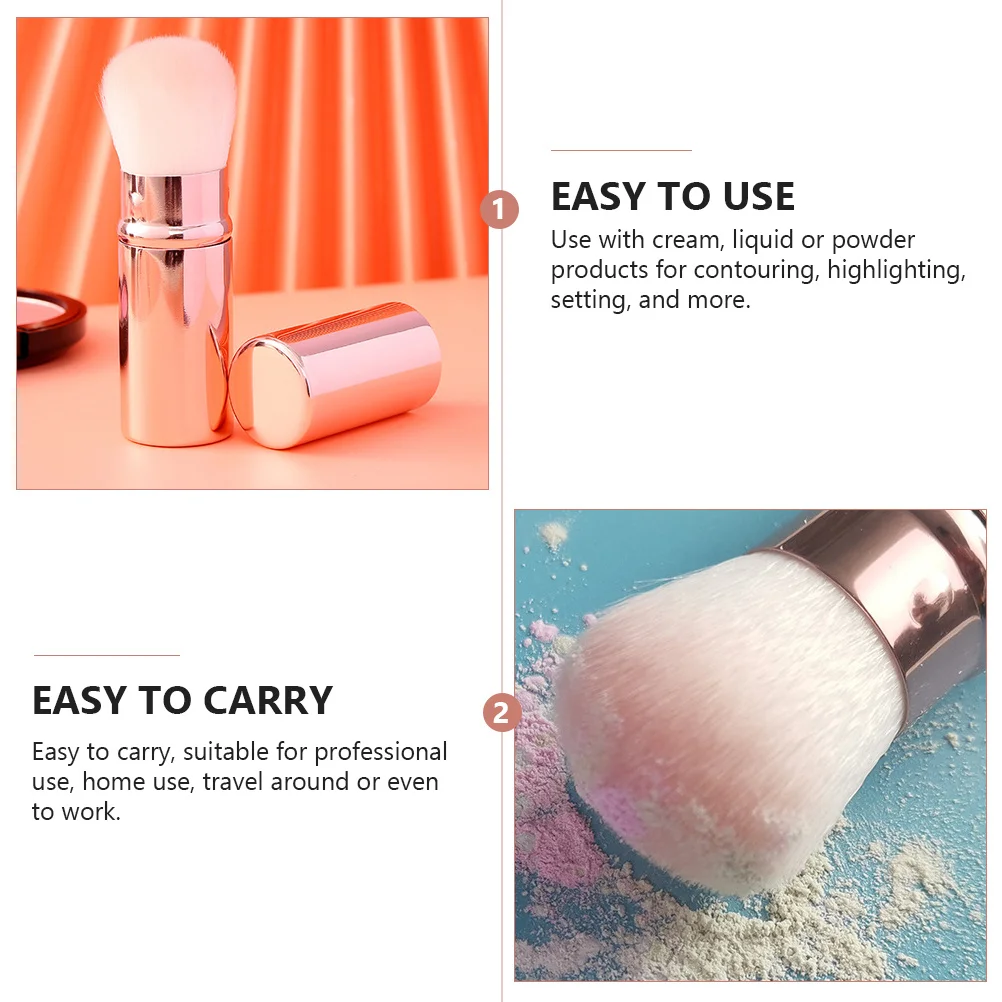 1Pcs Blush Brush High-Quality Synthetic Fibers Makeup Tool for Contouring Highlighting Setting Daily Travel Use
