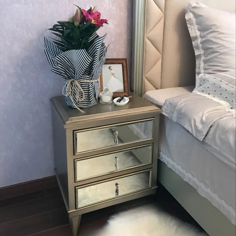 Export high-quality mirror furniture, bedside table storage cabinet