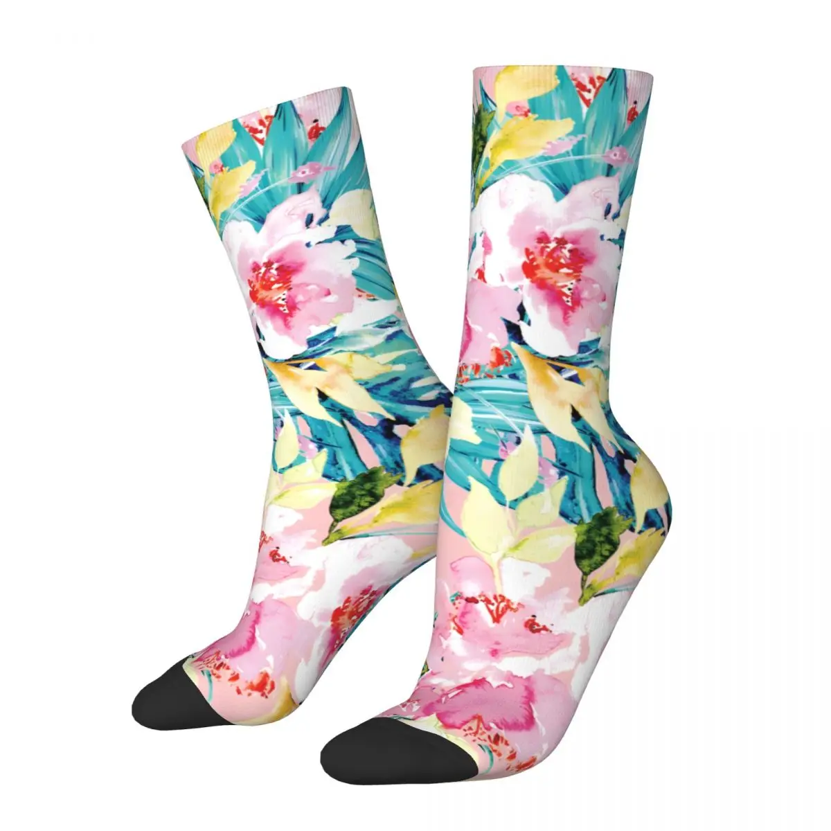 Crazy compression Tropical Haze Sock for Men Vintage Quality Pattern Crew Sock Novelty