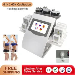 KIM8 40K 6IN1 Ultrasonic Cavitation Vacuum Laser 8 Pads Lipo Slimming Machine Burn Fat Weight Loss Anti-aging Firming Skin