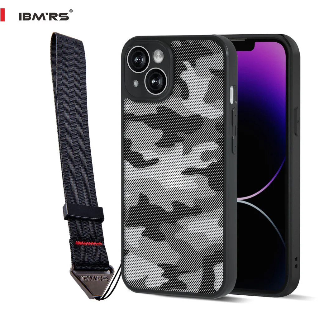 

IBMRS for Apple iPhone 14 plus 6.7 Inches camo Clear Hard Back Shockproof Case(Comes with wrist strap)