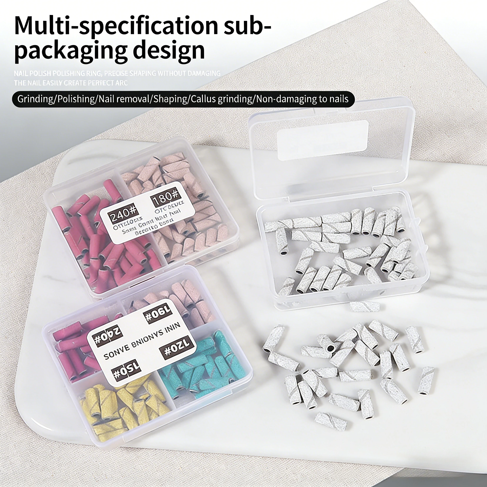 3mm 80pcs Mini Zebra Nail Sanding Bands Electric Machine Nail Drill Bits UV Gel Acrylic Polish Remover For Nails Accessory Tool