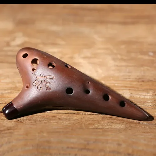 Imagen 2 del producto Ocarina de rango medio de CA de 12 agujeros, instrumentos de música profesionales de lujo, arena púrpura, accesorios de rendimiento Azteca