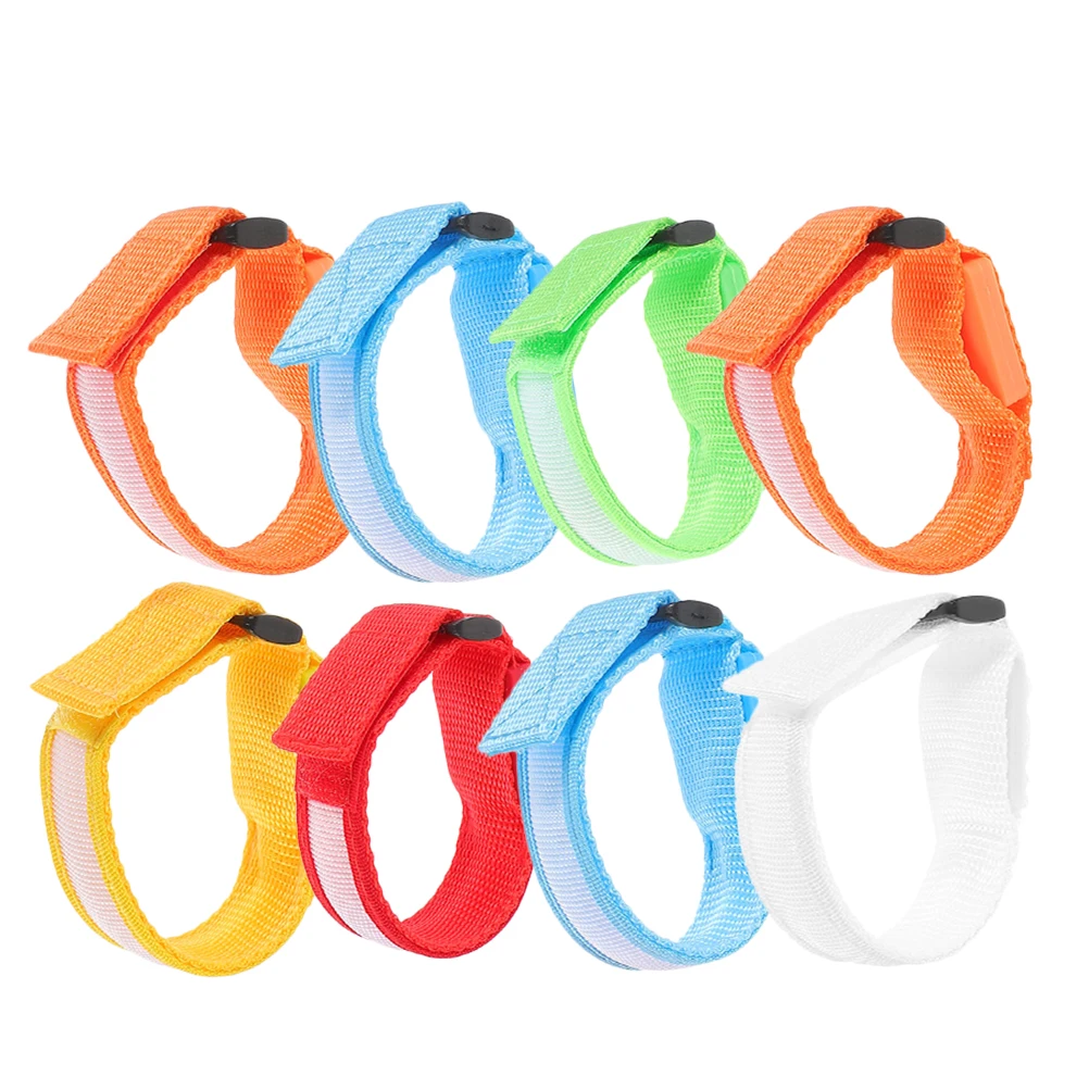 

8 Pcs Luminous Wrist Strap Glow Bracelets Party Favor LED Colored Wristbands for Events Nylon Concert Lighting up