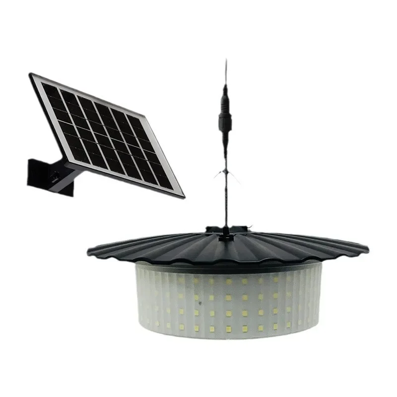 Luces solares para cobertizo, Sensor de movimiento con cable de 5M, impermeables para interiores y exteriores, 244 LED, luz colgante Solar, focos de iluminación de 5 modos