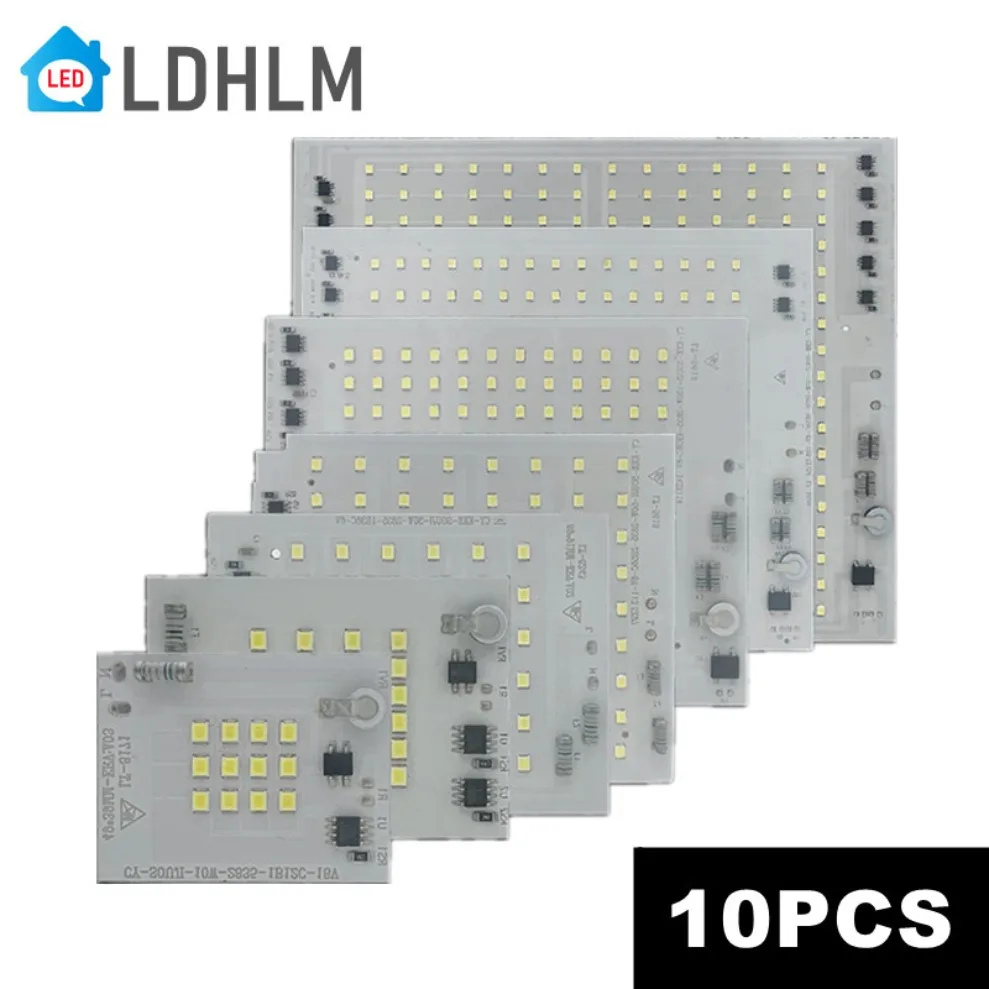 10 pcs/lot LED Chip Lamp 10W 20W 30W 150W 200W SMD2835 Light Beads AC 220V 230V 240V Led Floodlight Outdoor Lighting Spotlight