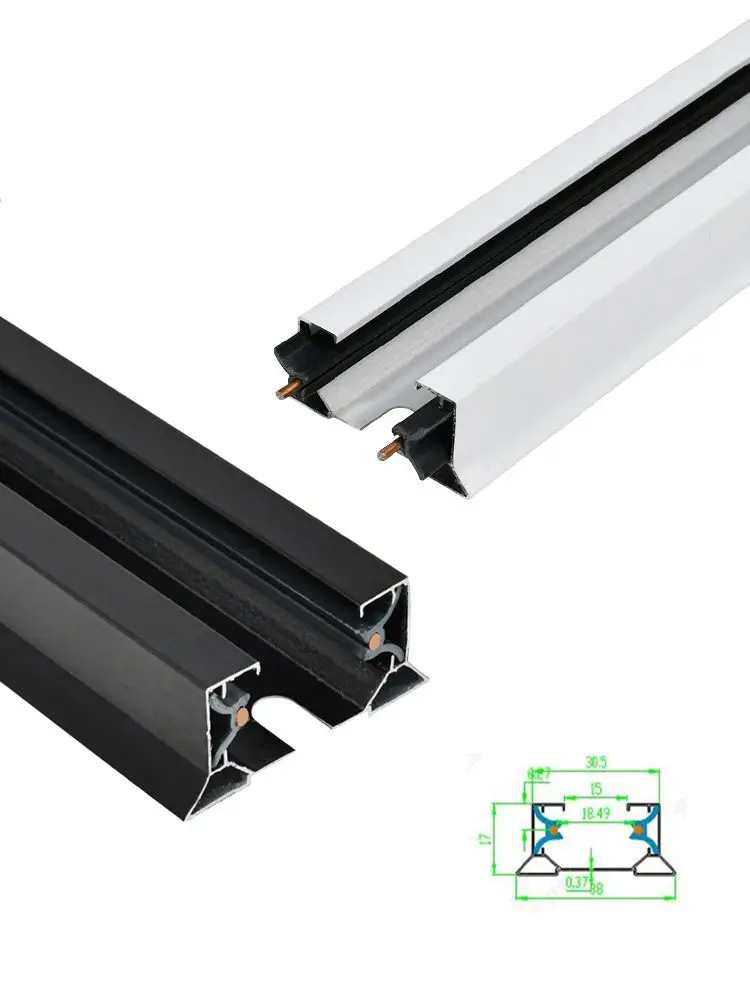 LED Track Light Accessories 2 Wires Aluminum Linear Decorative Track Rail For Museum Track Light