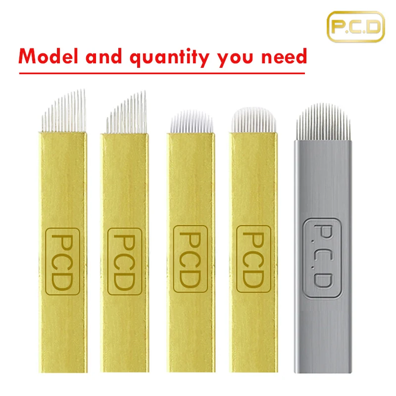 

50pcs Disposable Sterile Microblading Needles 12/14/19 Flex Blade Permanent Makeup Eyebrow Lip Supplies for Manual Tattoo Pen