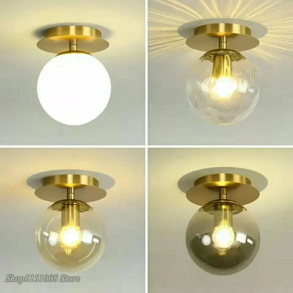 

round ball Glass Ceiling Lamps Modern Cheap For Restaurant Aisle Corridor Balcony Decoration luxury Led Ceiling Light Fixtures