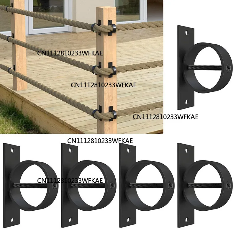 304 Stainless Steel Rope Clip Rope Fence Bracket with Cross Screw, Ring Rope Holder