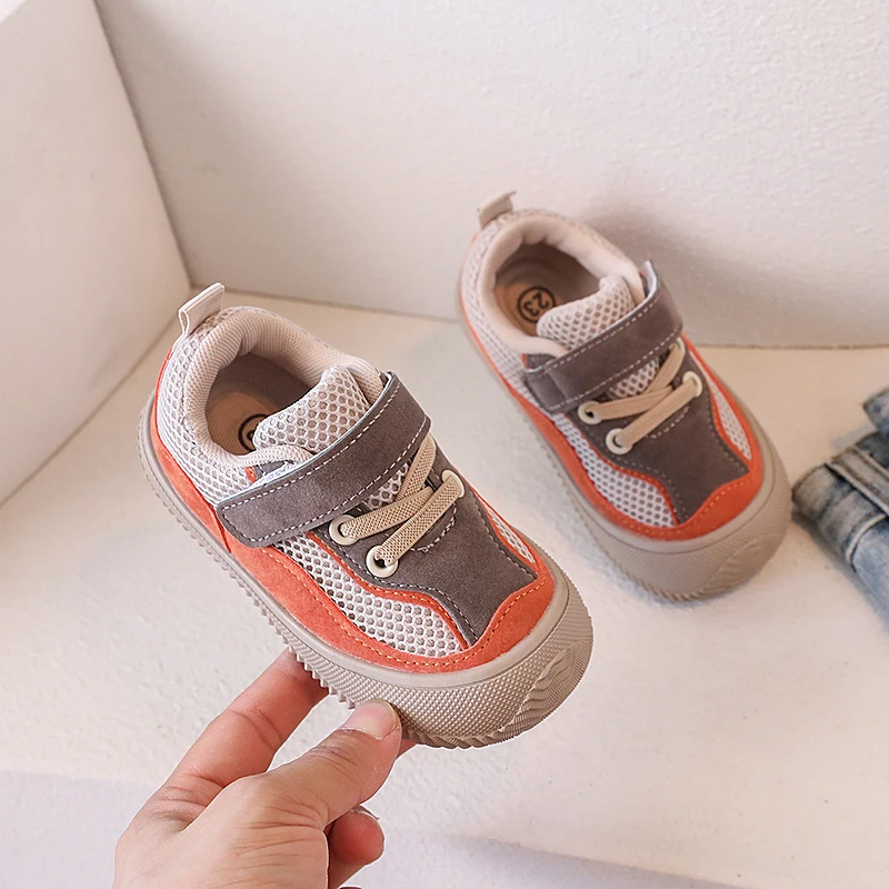 Boys Girls Casual Sneakers Breathable Anti-slip Colour Collision Infant and Toddler Outdoor Walking Shoes