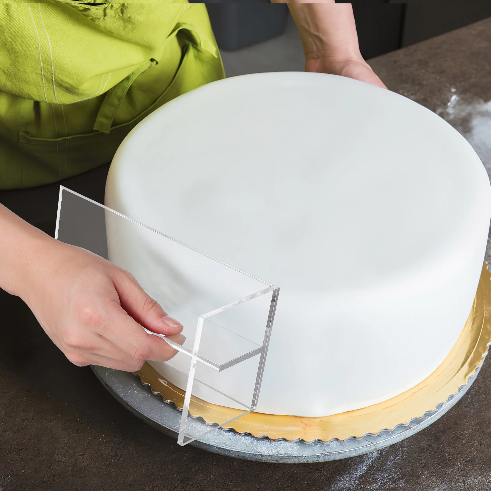 

1pc Cake Scraper Baking Tool Acrylic Transparent Pastry Scraper For Smoothing Cream Dough Fondant Icing Spreader Baking