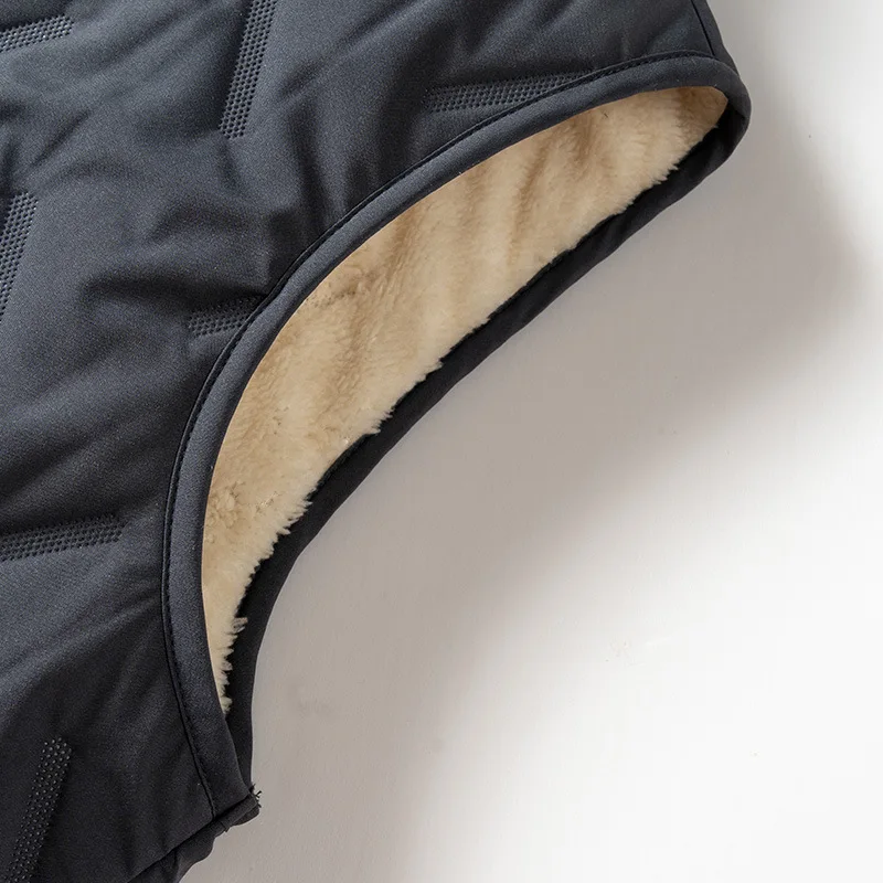 Gilet caldo senza maniche in peluche da uomo autunno e inverno gilet da uomo in Cashmere di agnello gilet da ciclismo impermeabile per sport all'aria aperta