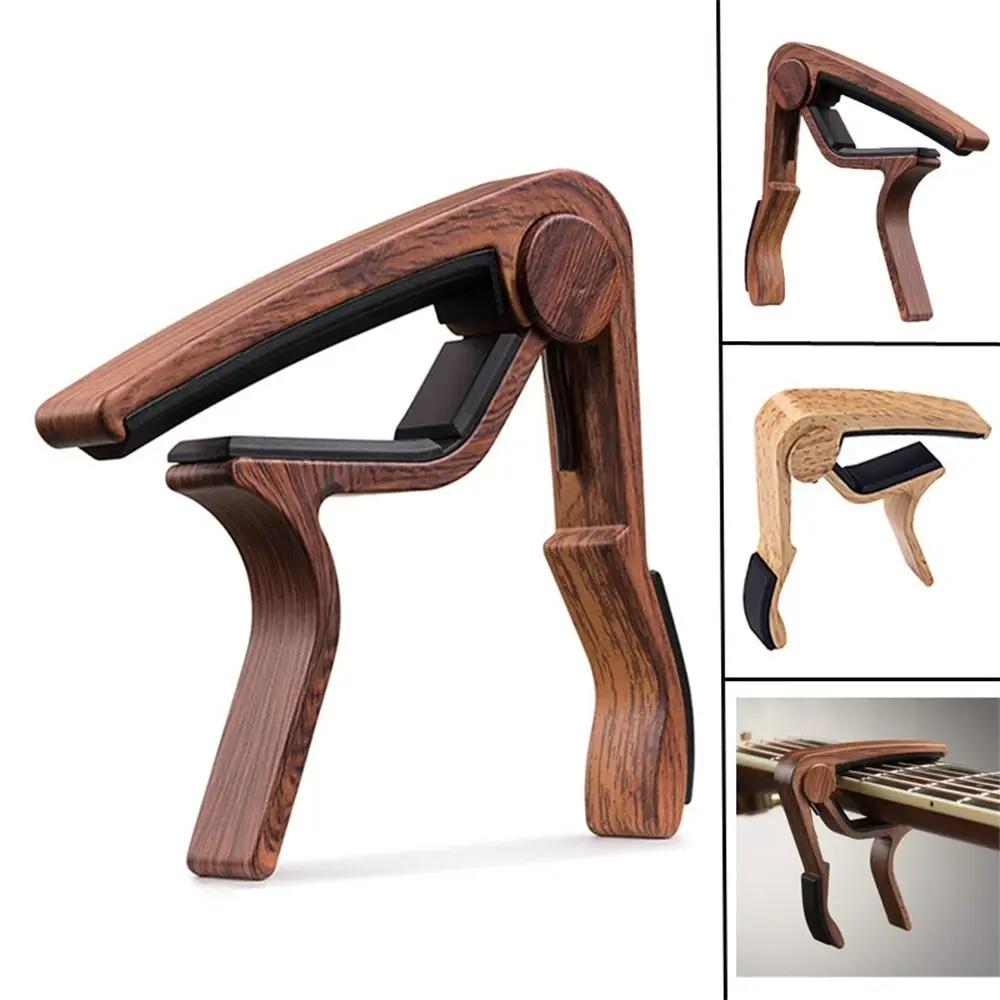 Capo para Guitarra con Acabado de Madera, Aleación de Aluminio, Piezas para Guitarra Eléctrica, Abrazadera de Cambio Rápido, Ajustador de Tono Universal para Guitarra