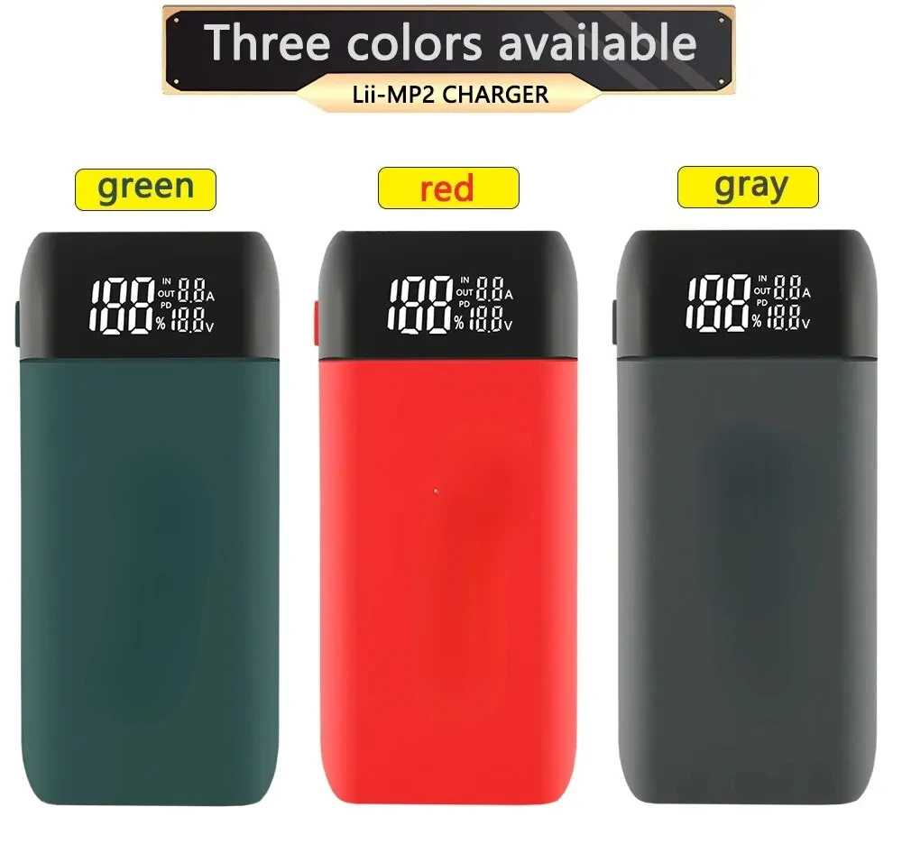 Lii-MP2 21700 18650 Power Bank QC3.0 Fast Charging Type-C INPUT USB Charger 20700 Mobile Power LCD Battery Charger