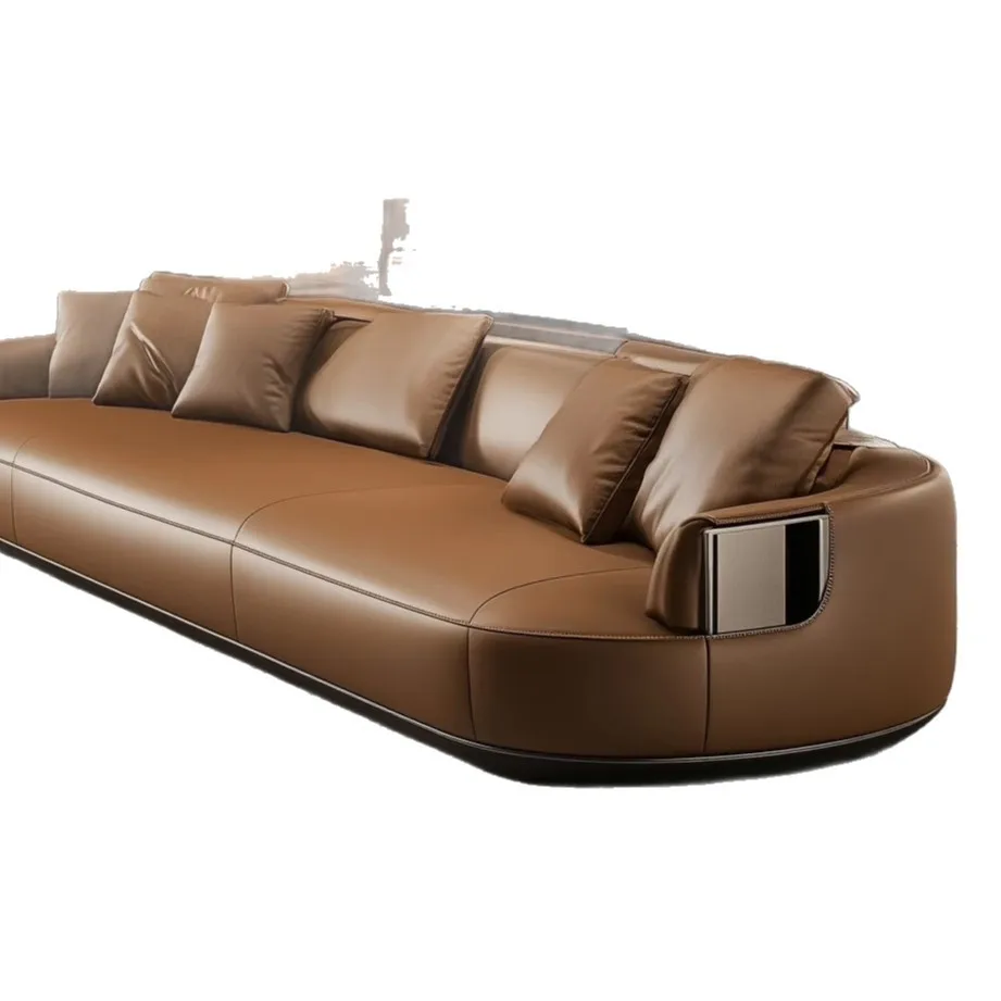 

Atmospheric, brown, sofa, living room, straight row, combination, multi-person, villa, large flat