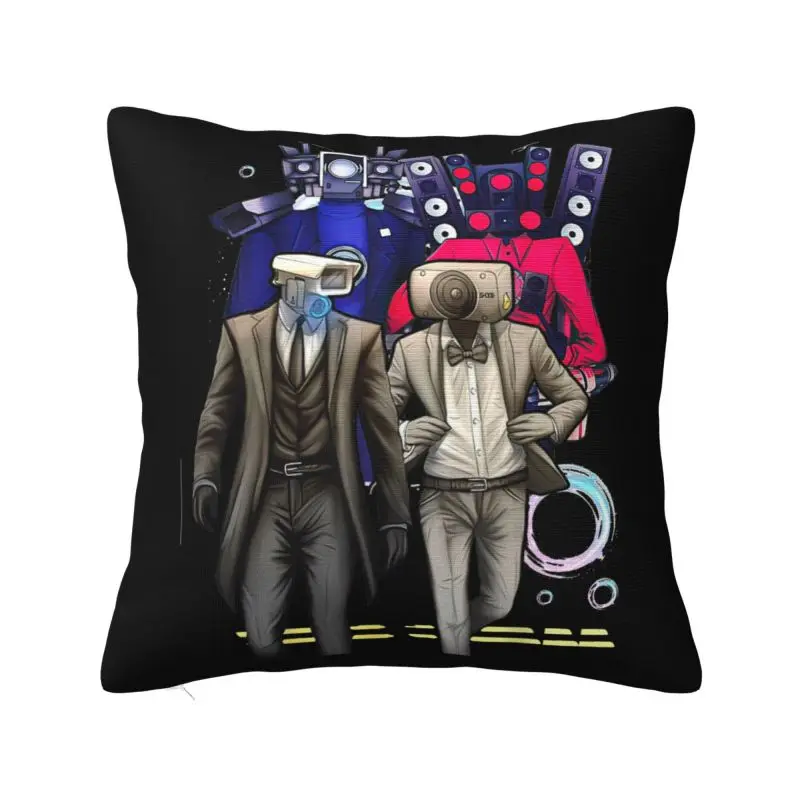 Hot Game Titan Speakerman Skibidi Toilet Throw Pillow Case 55*55cm Home Decoration Cushion Cover Soft Polyester Pillowcase