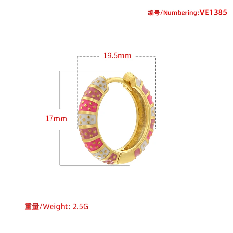 ZHUKOU Bohemian Ethnic Oil Drip Crafted Colourful and Vibrant Women\'s Earrings 1 pair: VE1385