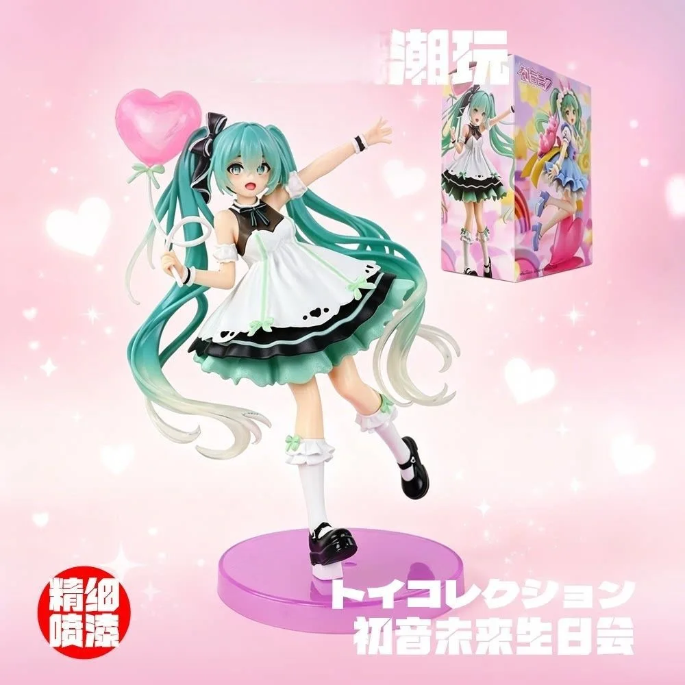 

New 20cm Hatsune Miku Anime Girl Figures Birthday Hatsune Balloon Style Model Statue Desk Decor Kids Toys Doll Collection Gifts
