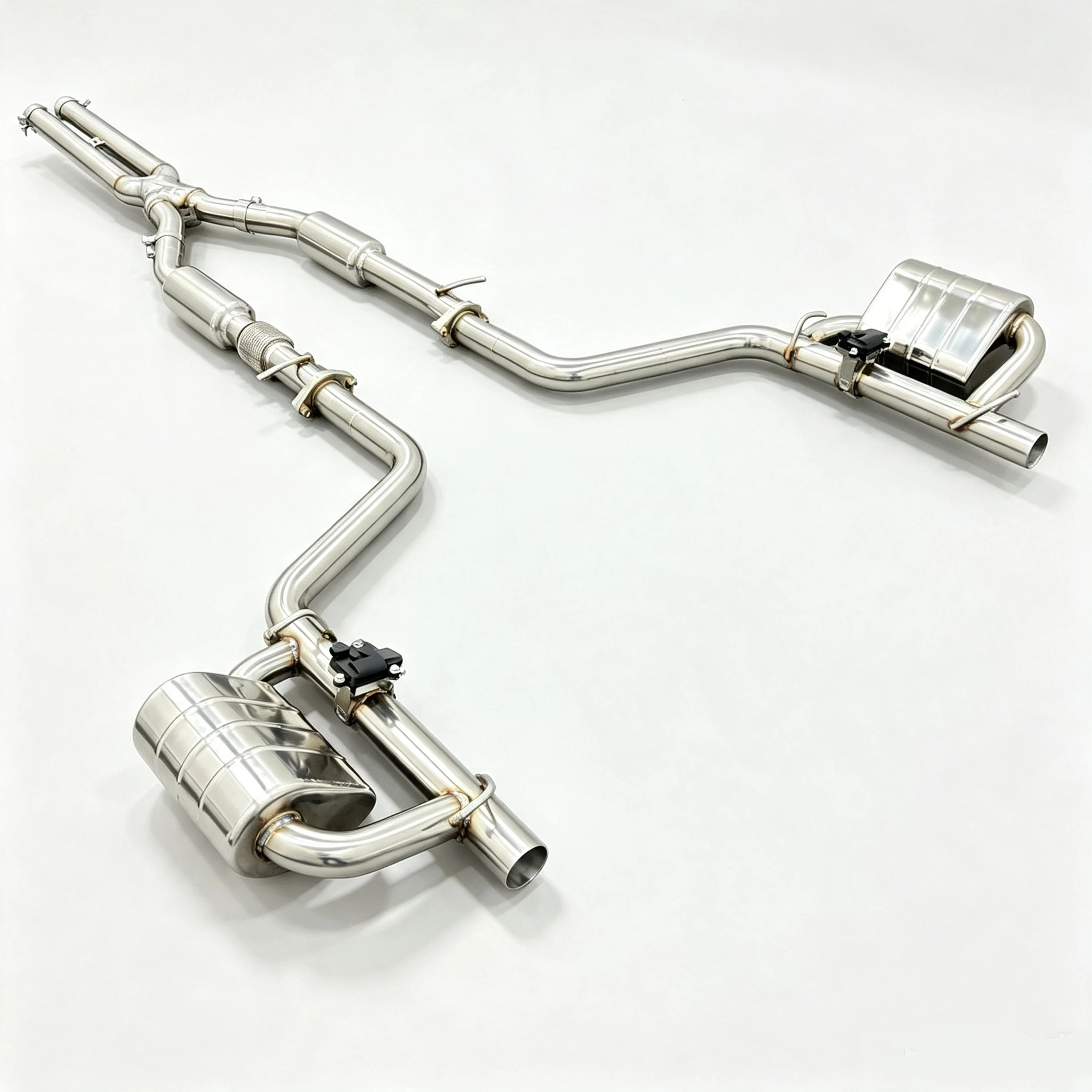 Edelstahl-Catback-Auspuffanlage mit Ventilen und Schalldämpfern für Dodge Challenger 3.6L 6.2L – Detail 7