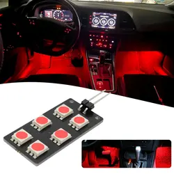 White Red Blue 12V Car Motorcycle CANBUS Error Free 5050-SMD 6 LED Car Interior Footwell Light for Audi A4 S4 B8 A5 A6L Q5 Q7