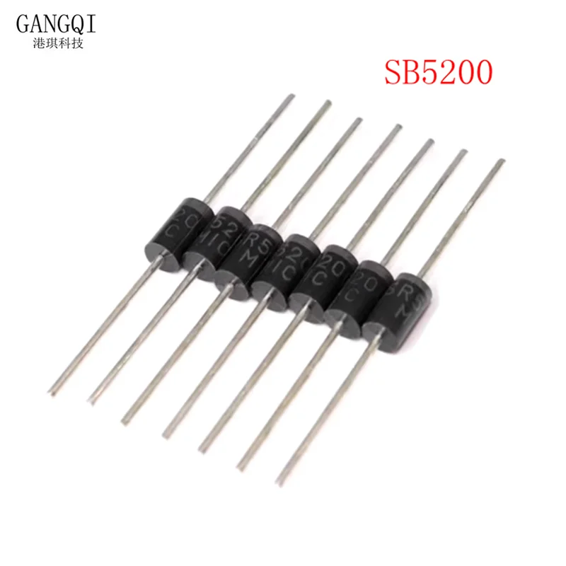 10PCS SB5200 SR5200 Schottky Barrier Rectifier Diode 5A 200V DO-201AD/DO-27 New In Stock