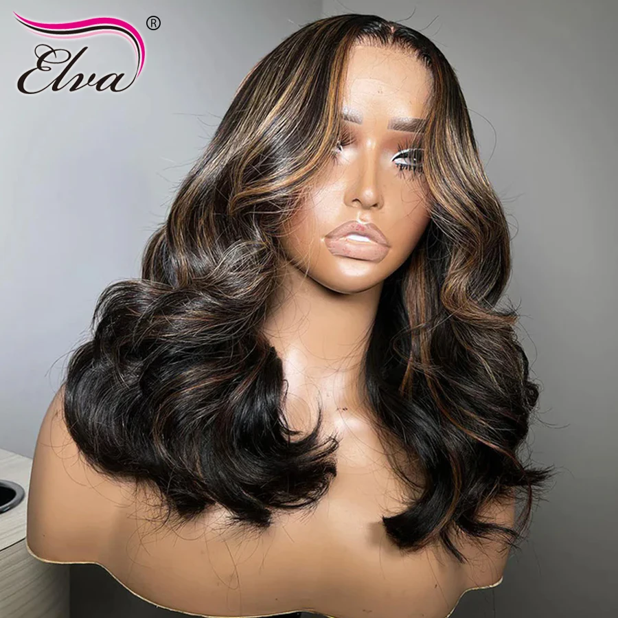 250% Highlight HD Glueless Wig Human Hair Ready To Wear 13x6 HD Frontal Wig Pre Plucked Loose Wave 6x6 HD Lace Closure Wig Remy