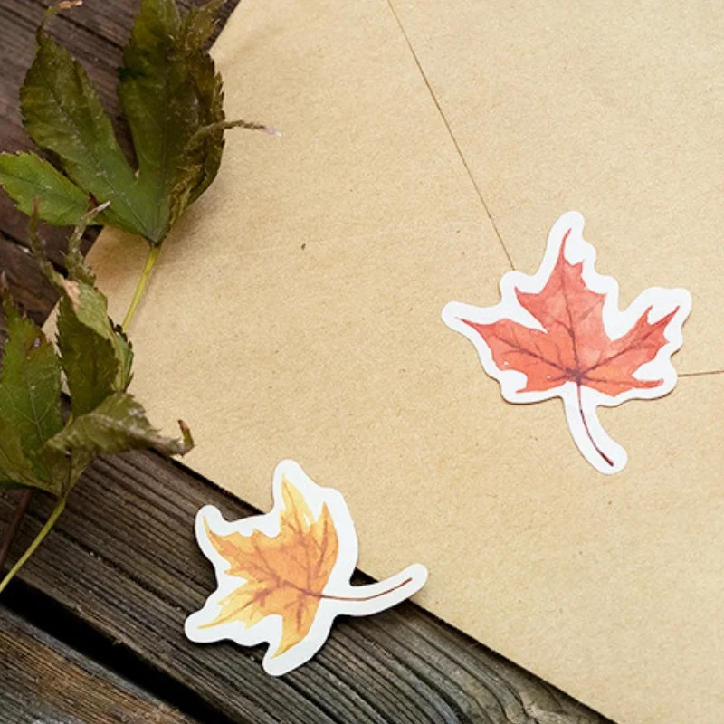 1箱46枚入り 秋の森の動物 DIYステッカー ジャーナル スクラップブック 文房具ステッカーで飾る