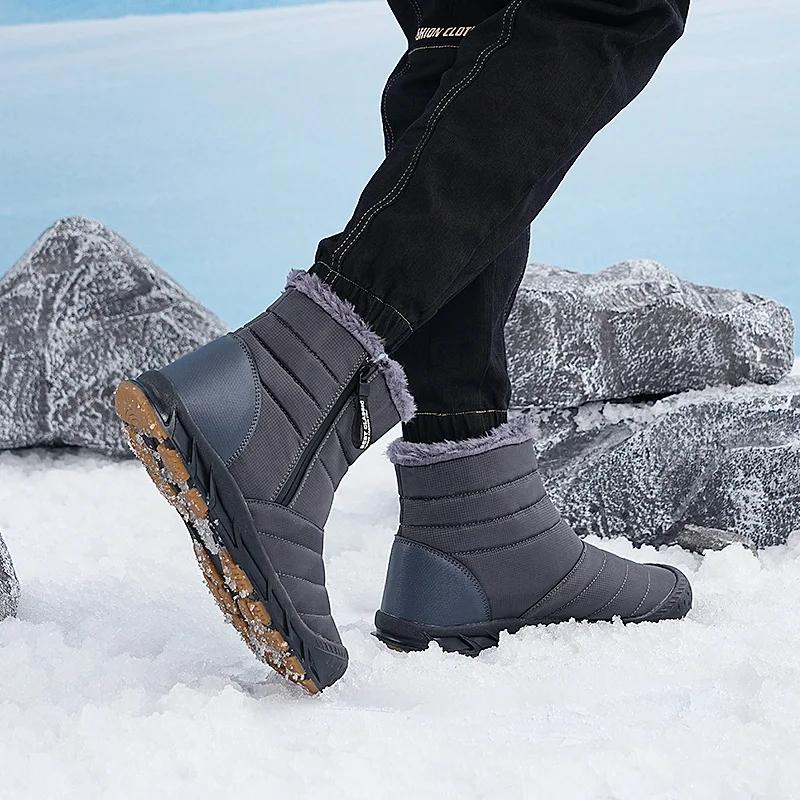 

Winter Snow Boots Men Shoes Women Anti-slip Flat Soft Warm Plush High-top Boots Women Durable Outdoor Casual Ankle Boots Men