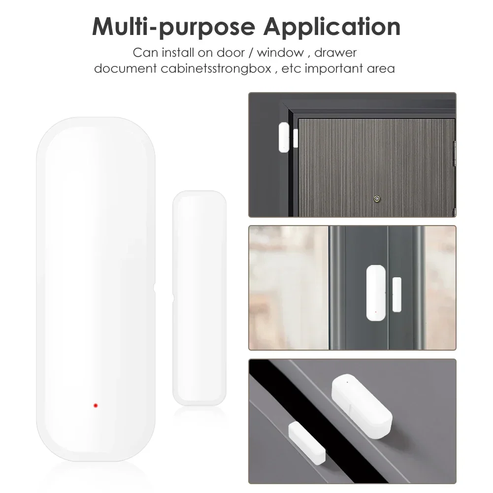 Tuya Smart Life WiFi Door Windows Sensor,Door Open Closed Security Alert Alarm Detector,Remote Control by Alexa Google Home