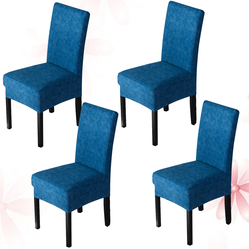 

4pcs Stretchy Chair Cover Elastic Spandex Polyester Seat Protector Dining Banquet Folding Chair Case Decorative Removable Covers