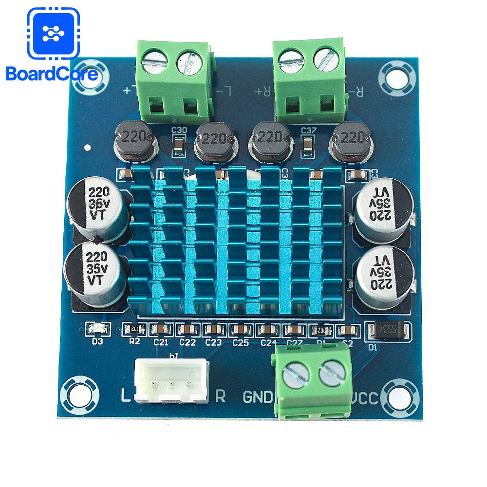 XH-A232 DC12-24V Class D Digital Audio Power Amplifier Board with Terminal 30W×2 Stereo Amp Module Blocks for Car Home Speaker