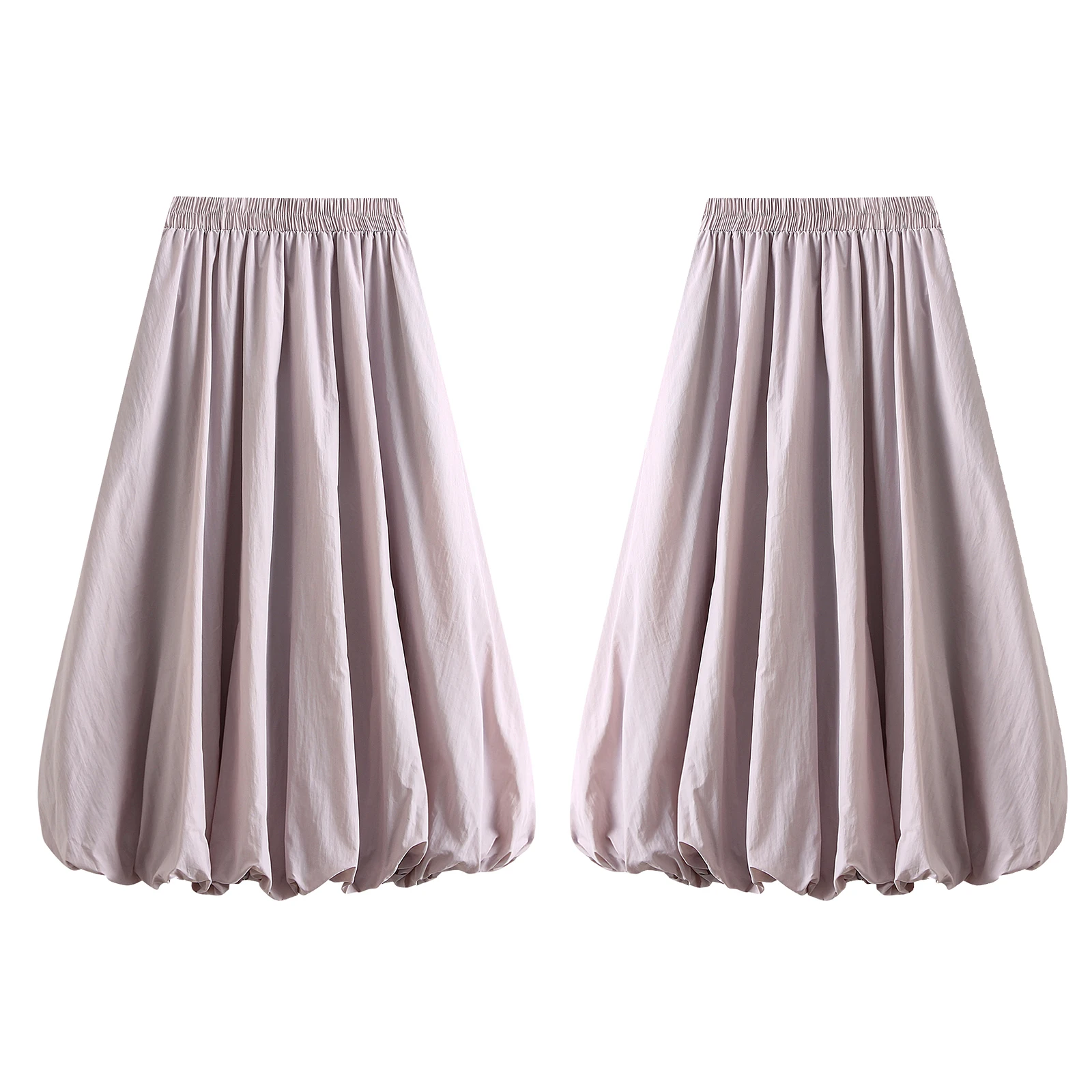 

Fairycore женские длинные юбки с воздушными шарами, элегантные однотонные юбки трапециевидной формы с высокой талией, повседневные струящиеся юбки