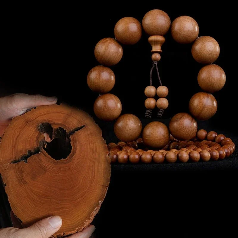 

Mencheese Natural sandalwood sunken water grade sandalwood bracelet for men and women's cultural and playful Buddha beads