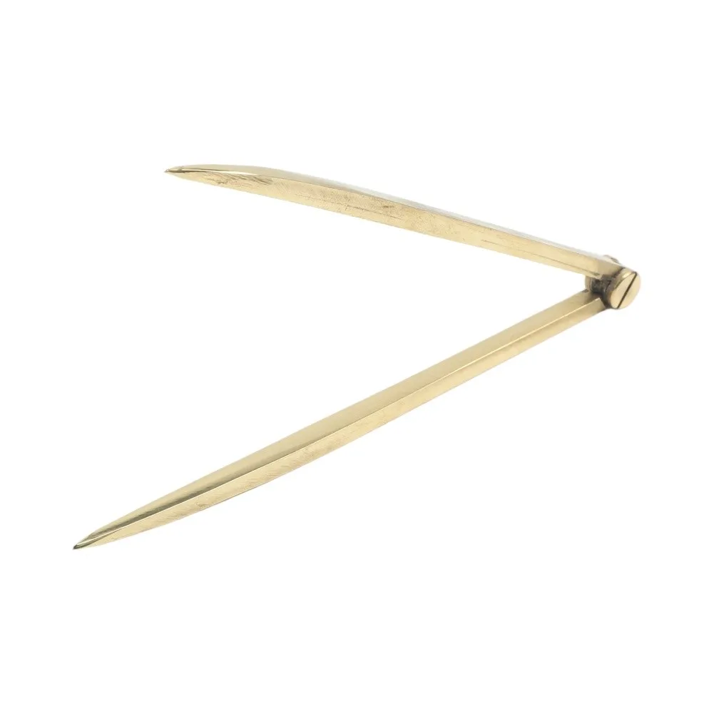 Gold Solid Brass Divider Tool 17cm 20cm Straight Edge For Ship Chart Drawing Architecture Marine Splitting Equipment