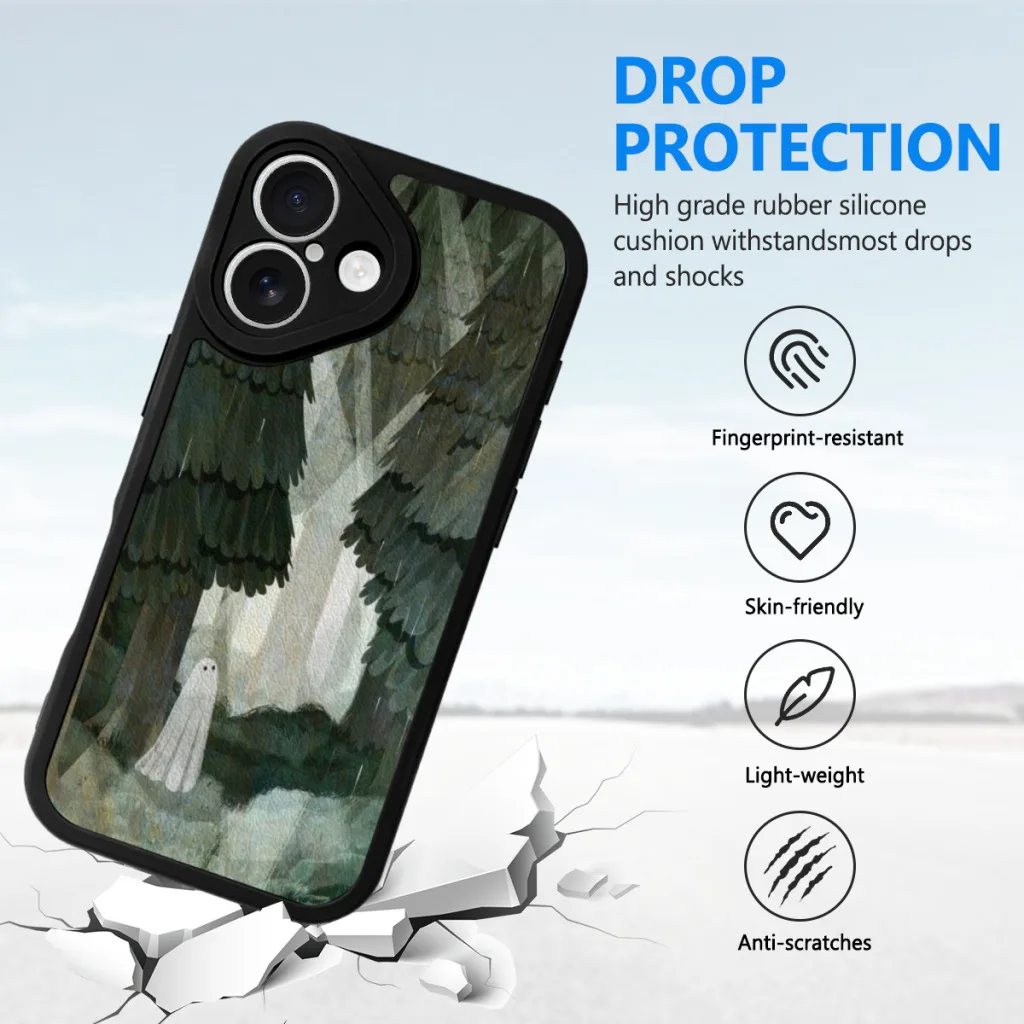 Phone Case For iPhone 16 Pro Max Silicone Skin Case Pine Forest Clearing