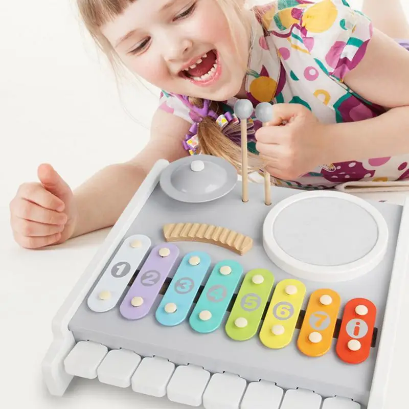 Wooden Percussion Instruments For Kids Colorful KidsDrum & Percussion Instruments Boho Xylophone Multi-Functional Musical