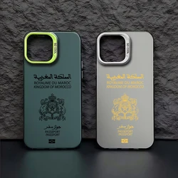 Morocco Passport Phone Case For iPhone 16 15 14 13 12 11 Pro Max X XR XSMAX 8 7 Plus Candy Matte Shockproof Back Cover