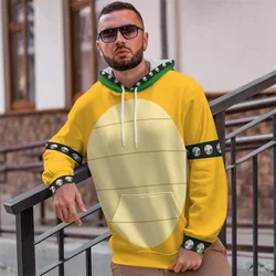 2024 Bowser 3D printed men's and women's hoodies Harajuku street fashion sweatshirt Cosplay clothing