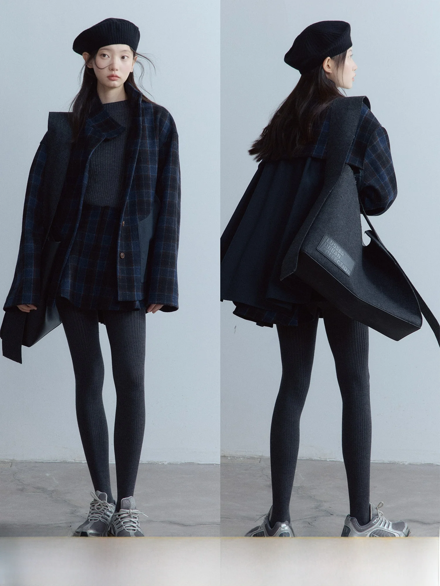 

Шерстяное пальто FUSSED Novet 00 из двухслойного коситового материала с лоскутным дизайном в стиле Che, свободного кроя, в стиле Sweet College