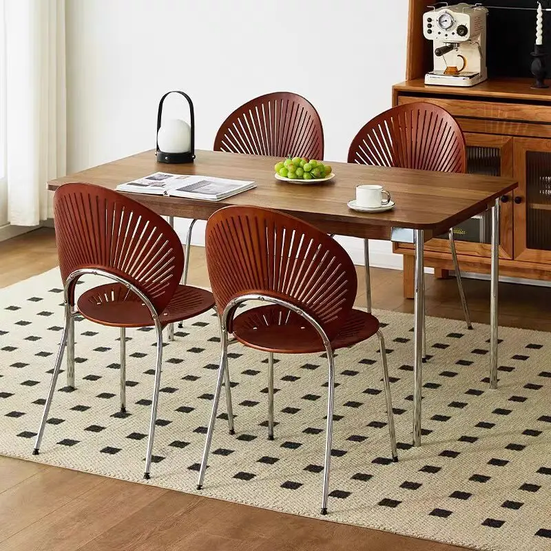 Shell chair Solid wood Nordic dining chair Home coffee chair Retro dining table Back  Simple negotiation