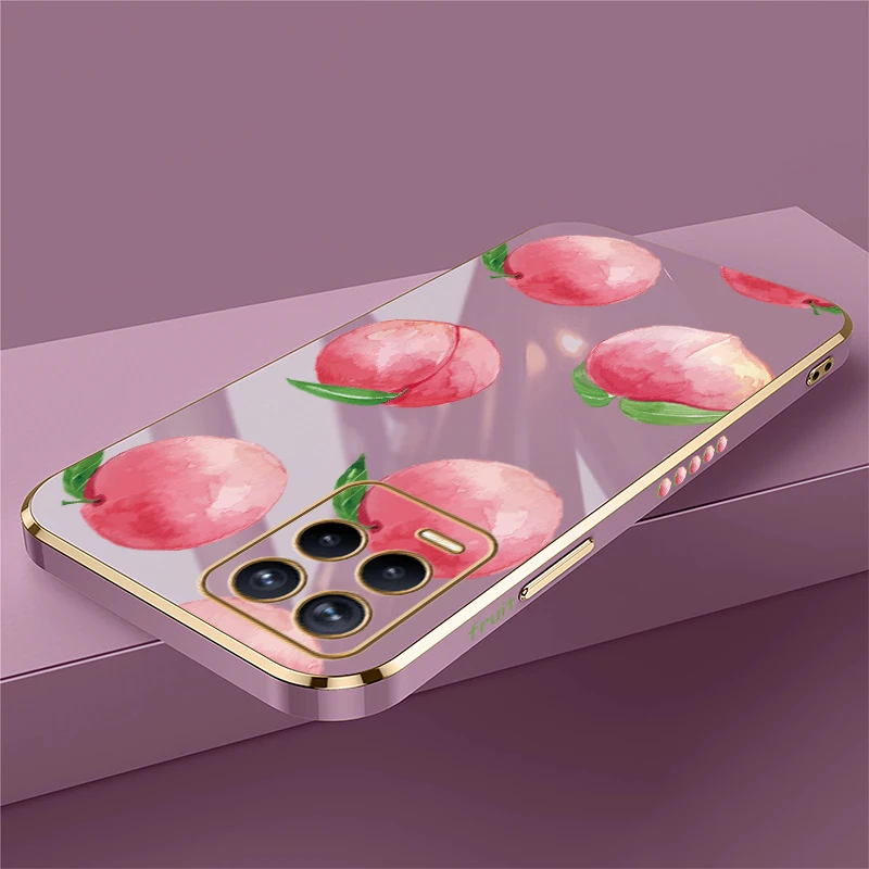حافظة هاتف ناعمة مقاومة للصدمات لهاتف OPPO Realme 8 Pro 8i 7i 6i 7 5G 6 Pro 5 5i 5s غطاء من السيليكون المطلي بالفاكهة والخوخ #2
