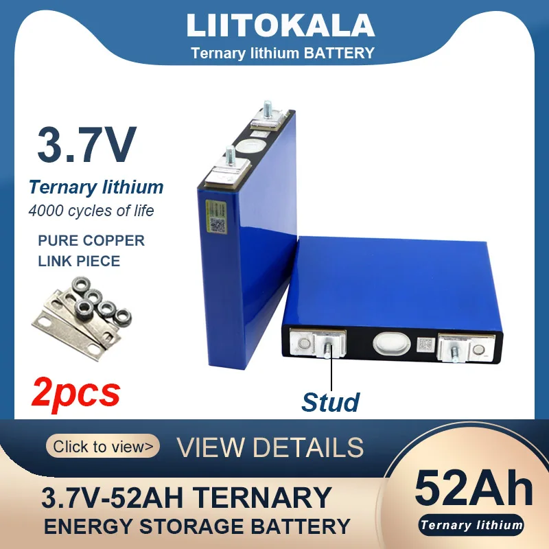 2 szt. Akumulator 3.7V 52Ah trójskładnikowy 50000 litowy mAh dla 3s 12V 24V 10s 36V 13s 48V modyfikacja niklowa