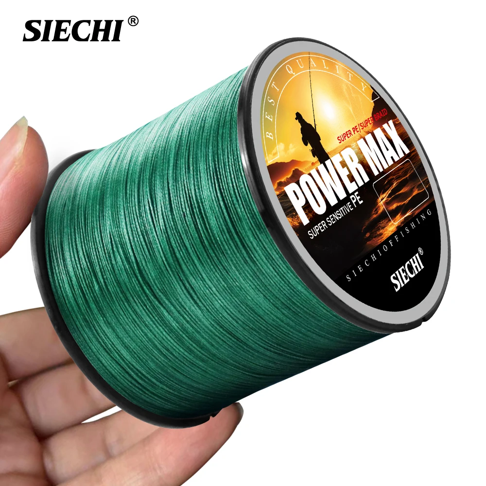 SIECHI 8-Strand Braided Fishing Line Multifilament 500M/1000M Test 20LB-88LB Carp Fishing Wire for Freshwater And Saltwater